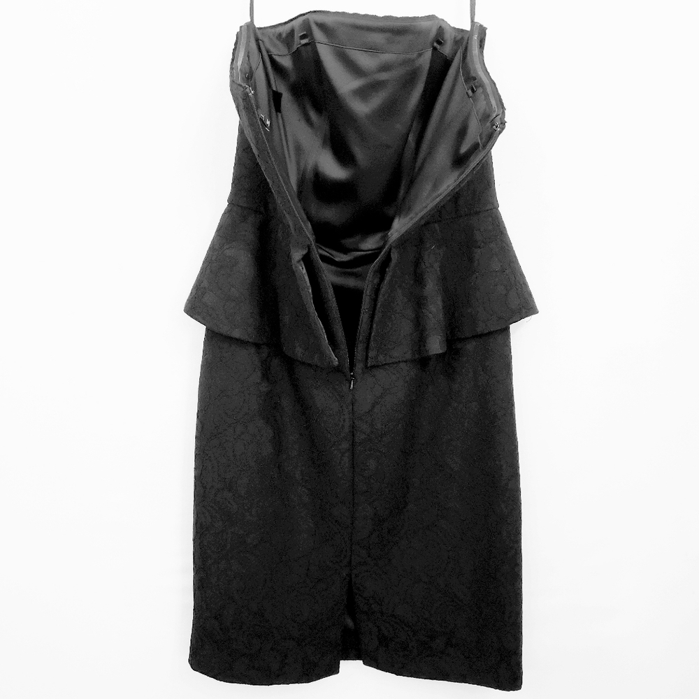 Nwot White House Black Market Strapless Black Lace Peplum Dress - Picture 13 of 16